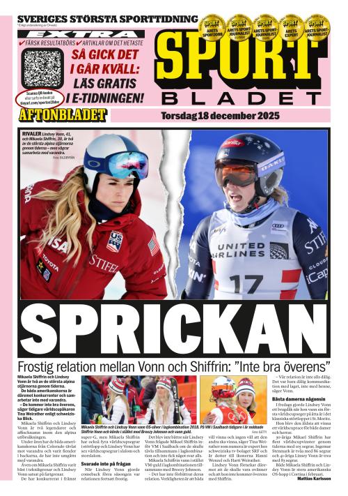 Aftonbladet Sportbladet 18.12.2025