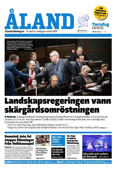 Ålandstidningen 18.12.2025