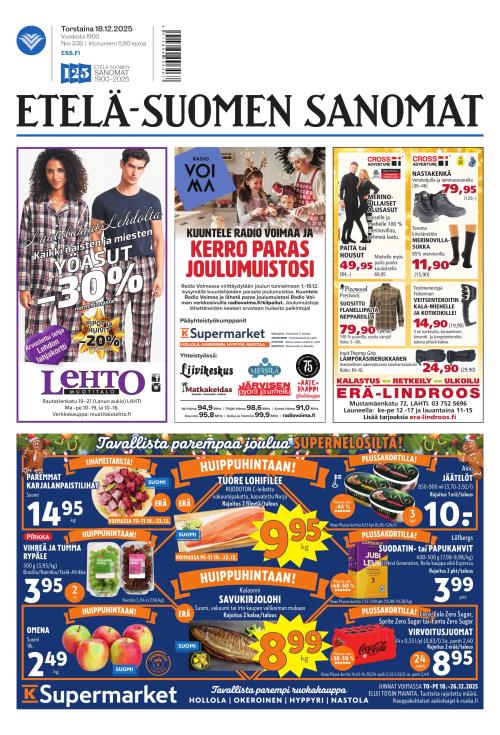 Etelä-Suomen Sanomat 18.12.2025