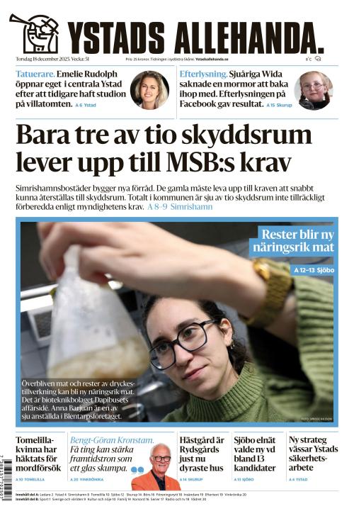 Ystads Allehanda 18.12.2025