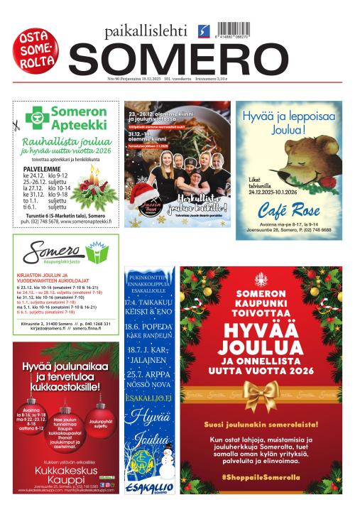 Paikallislehti Somero 19.12.2025