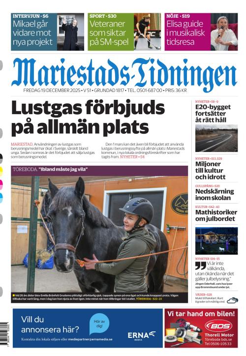Mariestads-Tidningen 19.12.2025