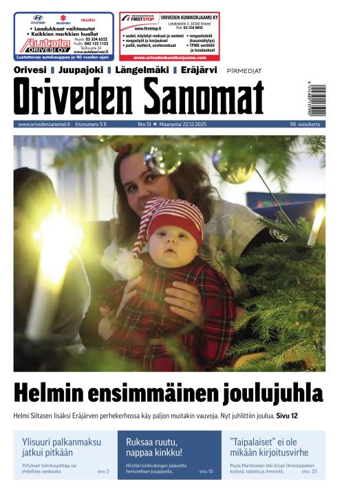 Oriveden Sanomat 22.12.2025