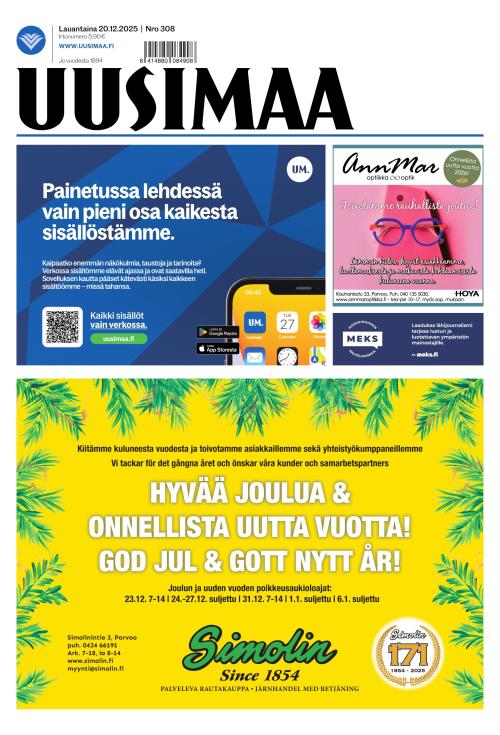 Uusimaa 20.12.2025