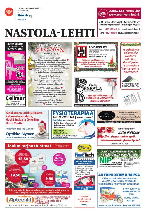Nastola lehti 20.12.2025