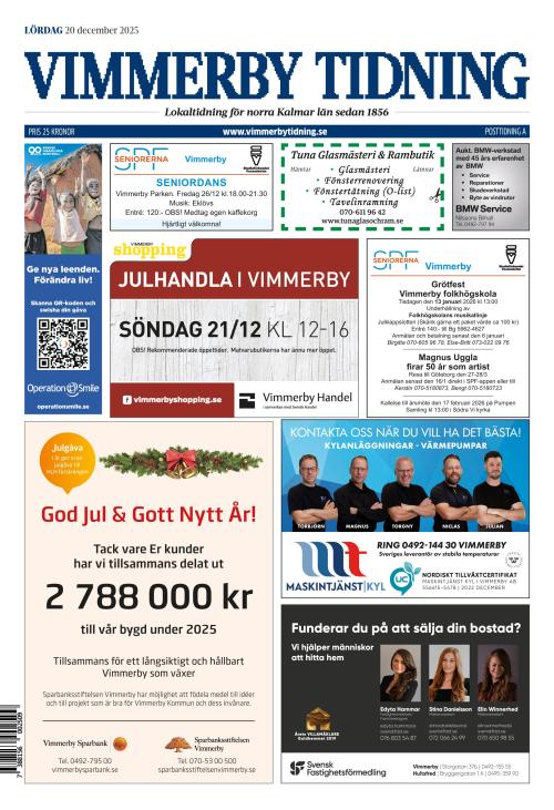 Vimmerby Tidning / Kinda-Posten 20.12.2025