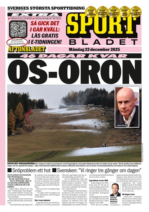 Aftonbladet Sportbladet 22.12.2025