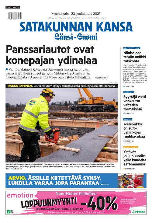 Satakunnan Kansa Länsi-Suomi 22.12.2025