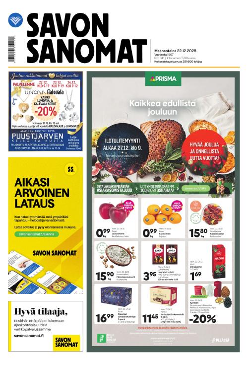 Savon Sanomat 22.12.2025