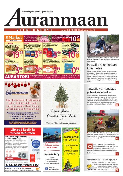 Auranmaan Viikkolehti 23.12.2025