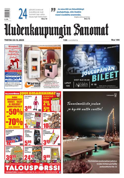 Uudenkaupungin Sanomat 23.12.2025