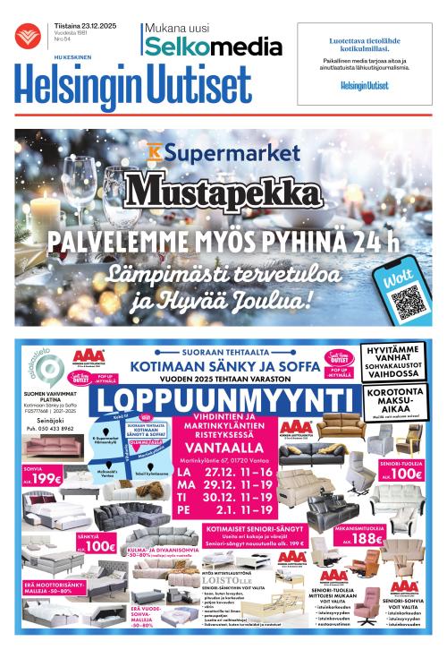 Helsingin Uutiset (Keskinen) 23.12.2025