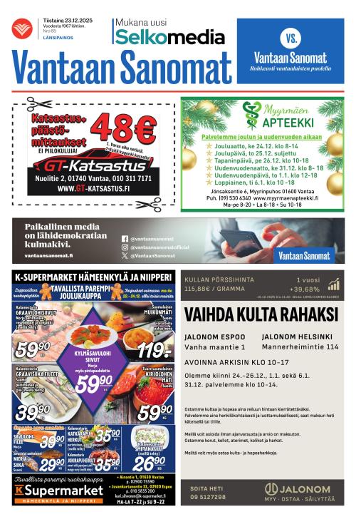 Vantaan Sanomat (Länsi) 23.12.2025