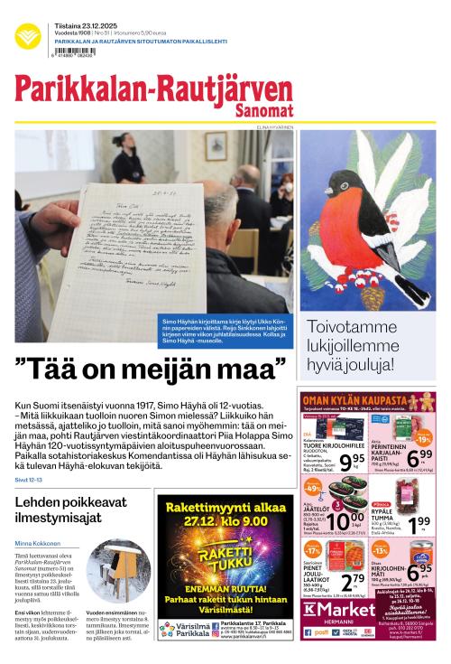Parikkalan-Rautjärven Sanomat 23.12.2025
