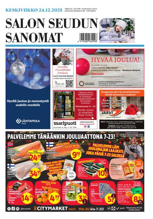 Salon Seudun Sanomat 24.12.2025