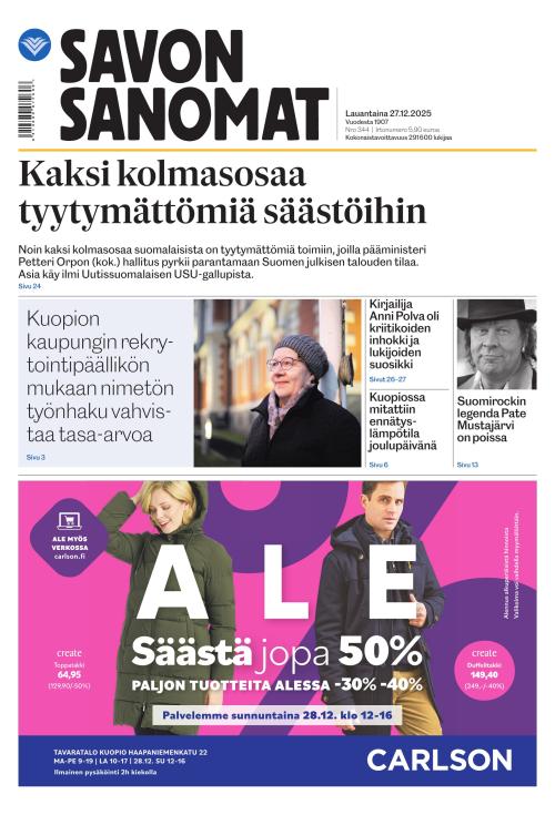 Savon Sanomat 27.12.2025