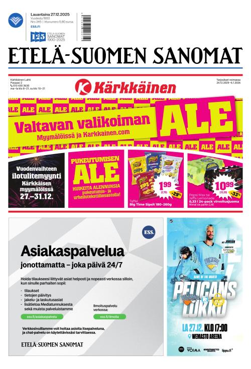 Etelä-Suomen Sanomat 27.12.2025