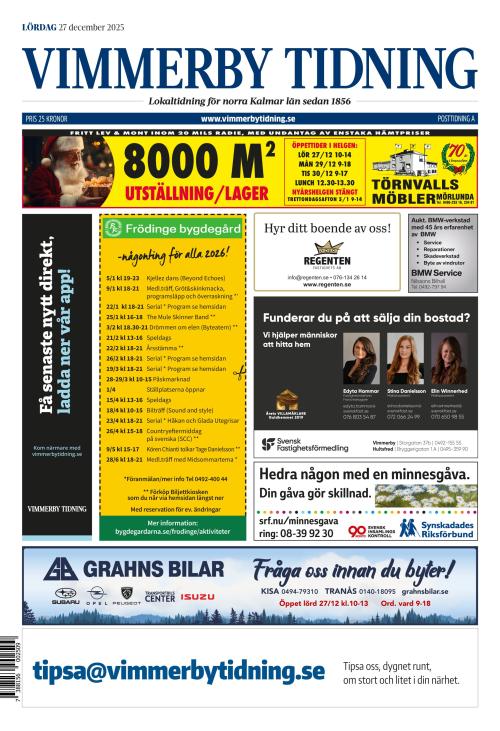 Vimmerby Tidning / Kinda-Posten 27.12.2025