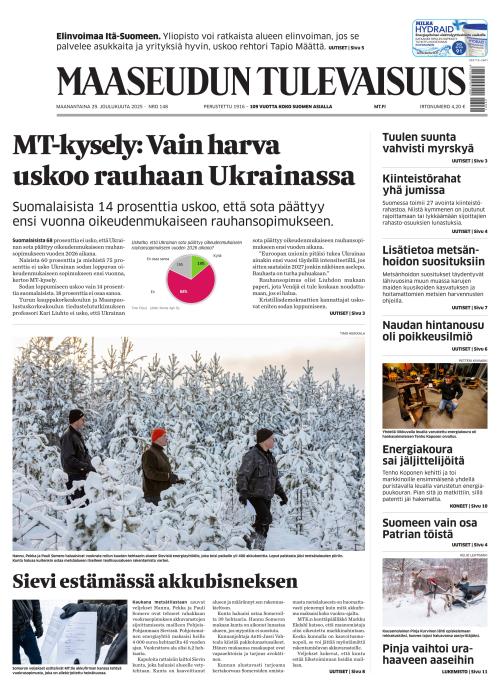 Maaseudun Tulevaisuus 29.12.2025