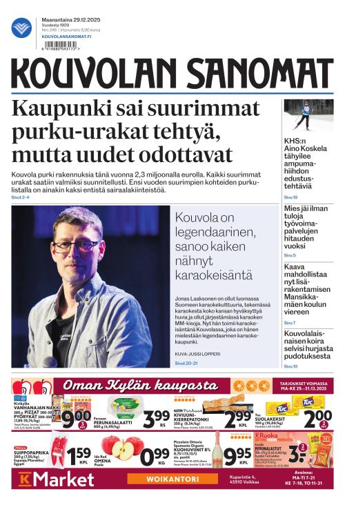 Kouvolan Sanomat 29.12.2025