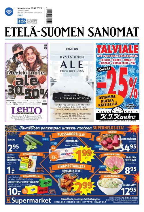 Etelä-Suomen Sanomat 29.12.2025