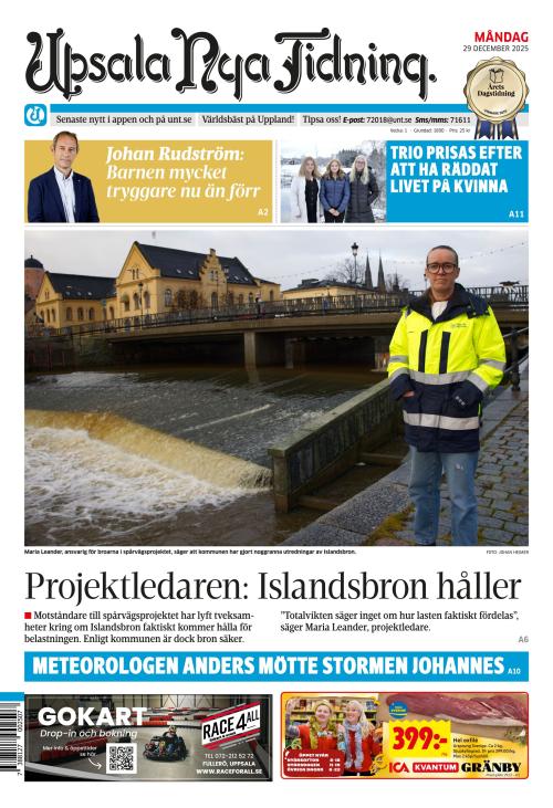 Upsala Nya Tidning 29.12.2025
