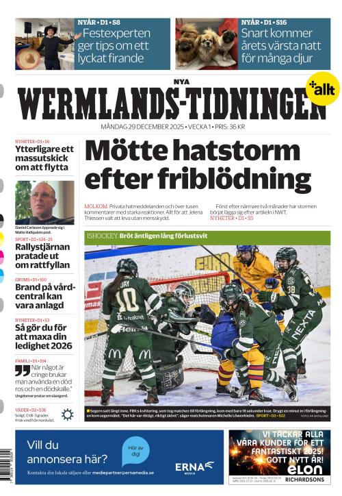 Nya Wermlands-Tidningen 29.12.2025