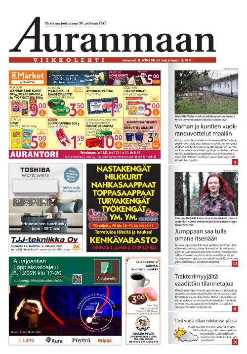 Auranmaan Viikkolehti 30.12.2025