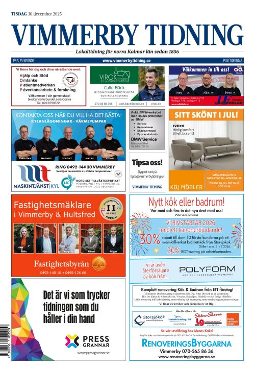 Vimmerby Tidning / Kinda-Posten 30.12.2025