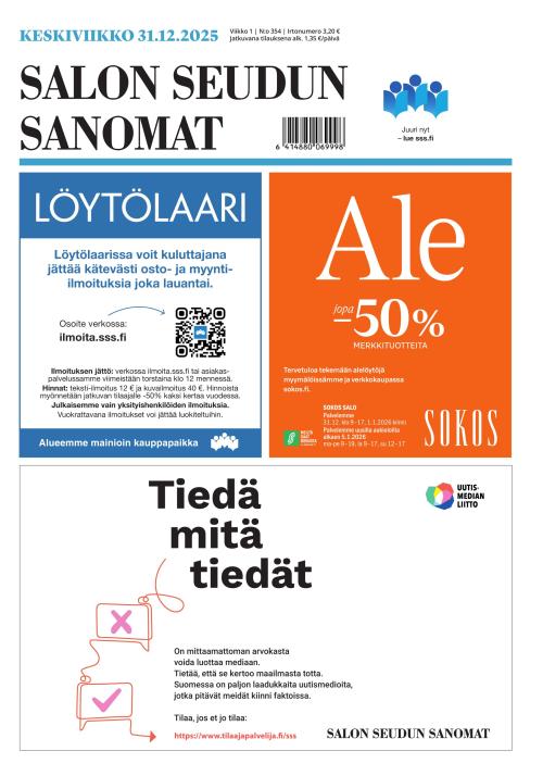 Salon Seudun Sanomat 31.12.2025