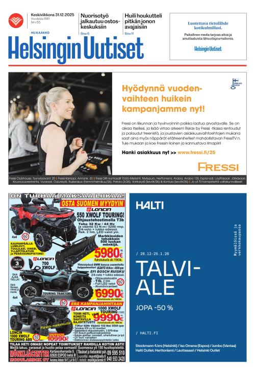 Helsingin Uutiset (Kaakko) & Kallio Lehti 31.12.2025