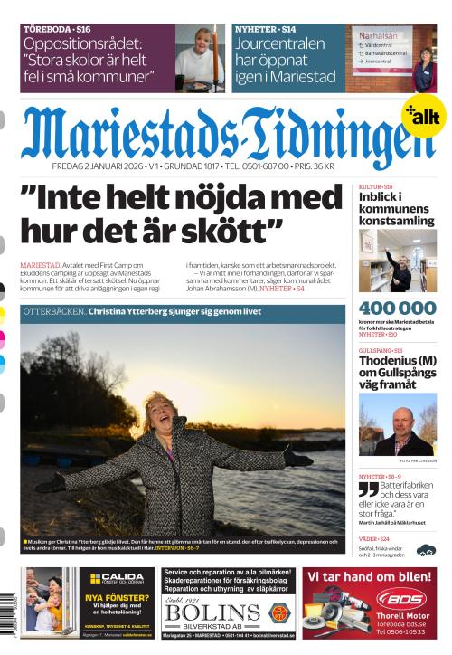 Mariestads-Tidningen 2.1.2026
