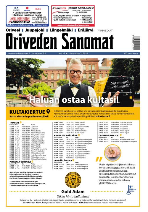 Oriveden Sanomat 7.1.2026