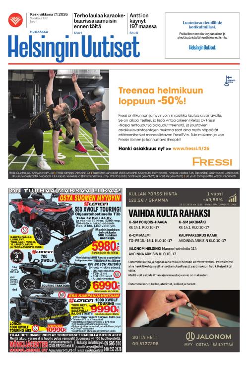 Helsingin Uutiset (Kaakko) & Kallio Lehti 7.1.2026