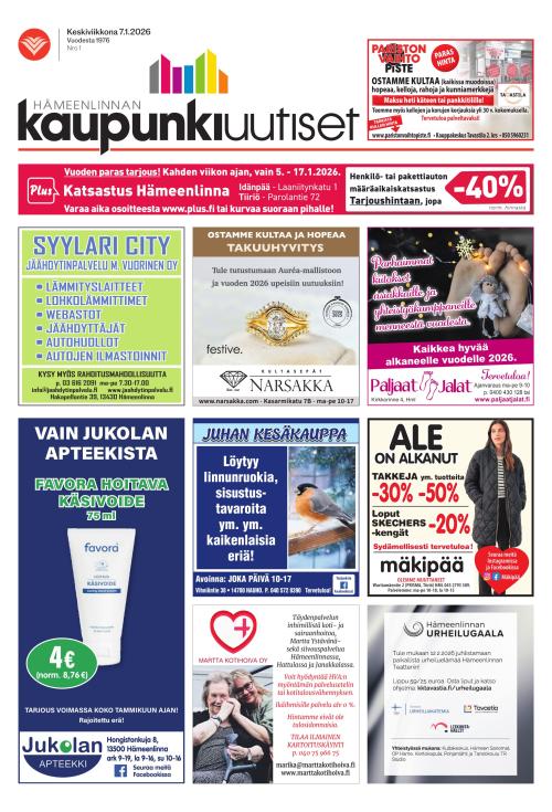 Hämeenlinnan kaupunkiuutiset 7.1.2026