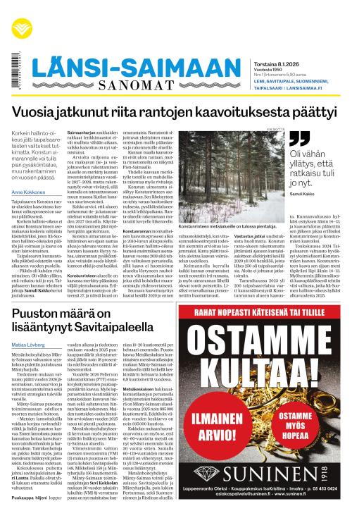 Länsi-Saimaan Sanomat 8.1.2026