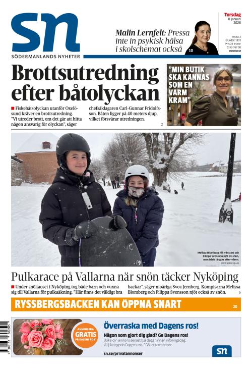 Södermanlands Nyheter 8.1.2026