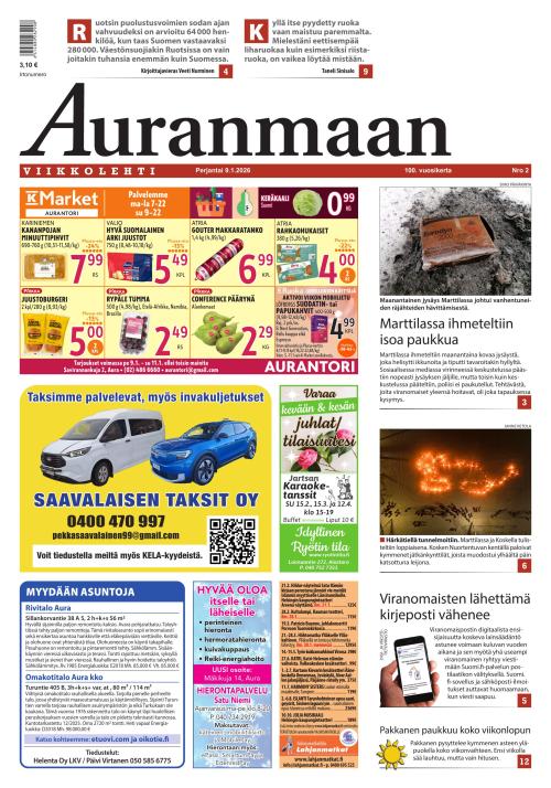 Auranmaan Viikkolehti 9.1.2026