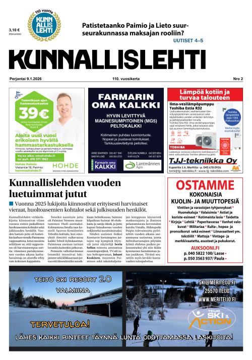 Kunnallislehti Paimio-Sauvo-Kaarina 9.1.2026