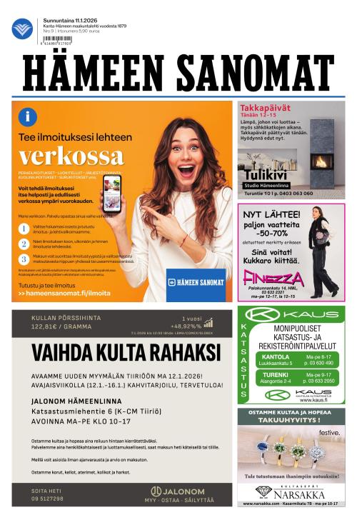 Hämeen Sanomat 11.1.2026