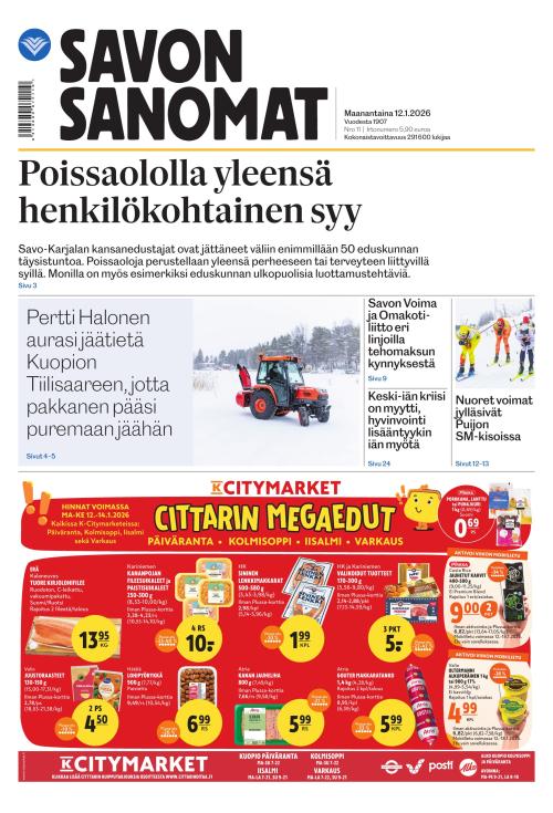 Savon Sanomat 12.1.2026