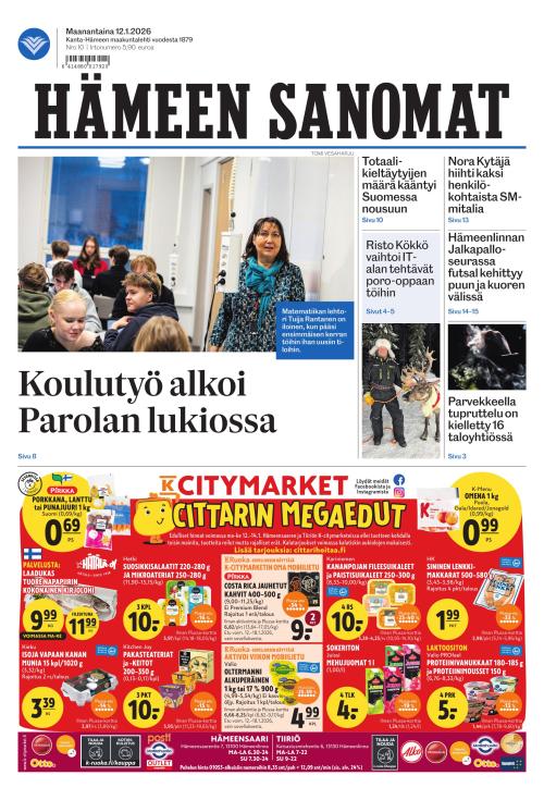 Hämeen Sanomat 12.1.2026