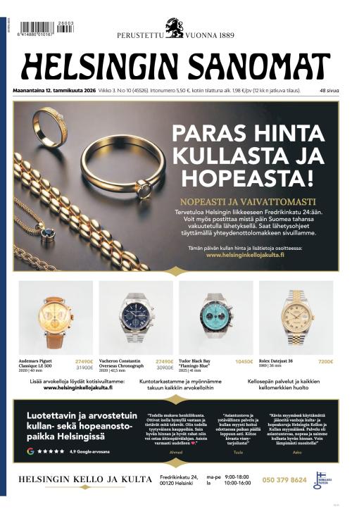 Helsingin Sanomat 12.1.2026
