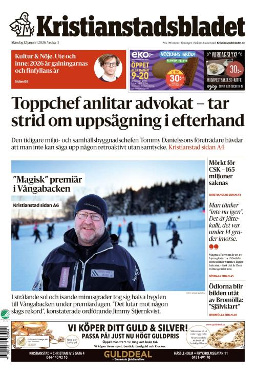 Kristianstadsbladet 12.1.2026