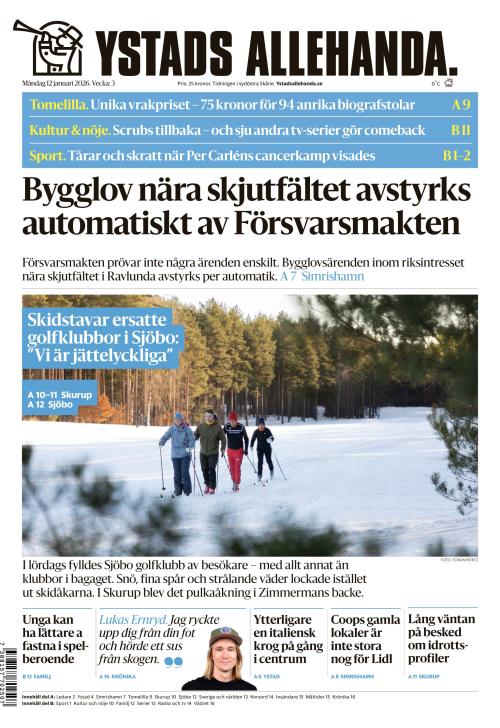 Ystads Allehanda 12.1.2026