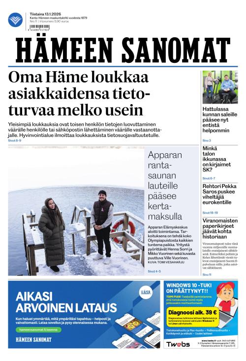 Hämeen Sanomat 13.1.2026