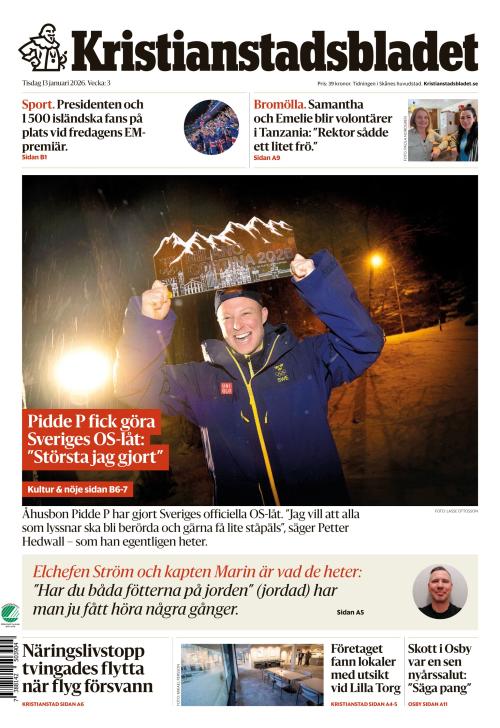 Kristianstadsbladet 13.1.2026