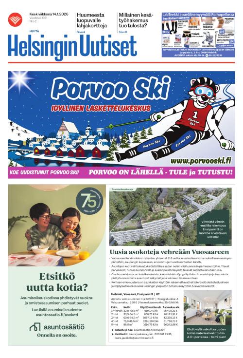 Helsingin Uutiset (Itä) 14.1.2026