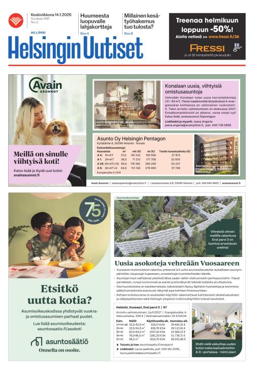 Helsingin Uutiset (Länsi) & Munkin Seutu 14.1.2026