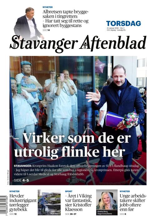 Stavanger Aftenblad 15.1.2026